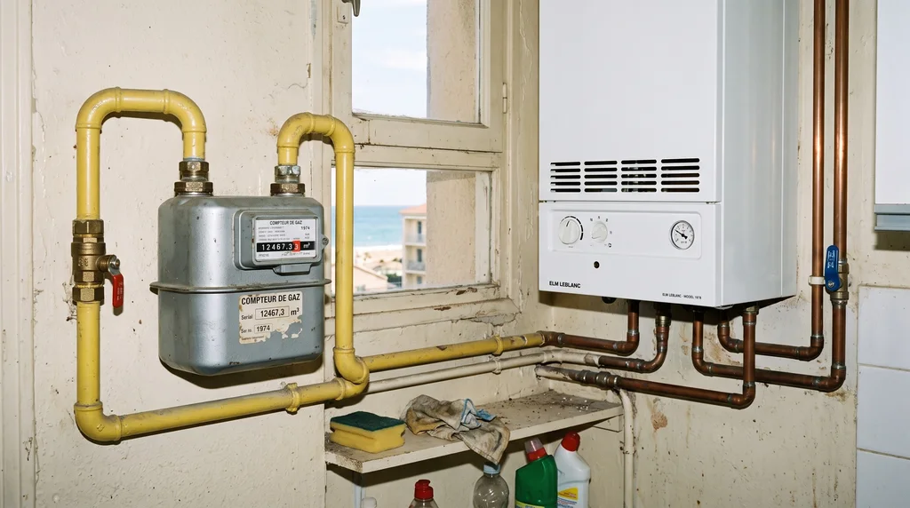 Installation intérieure de gaz — compteur, chaudière et raccordements — Gaz à Avy